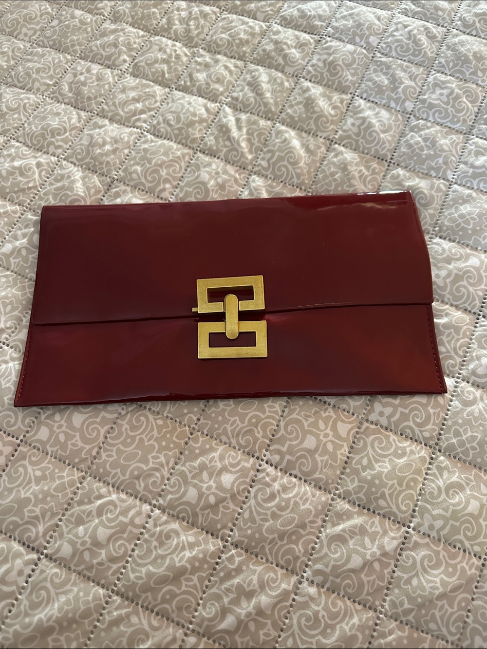 Burgundy clutch